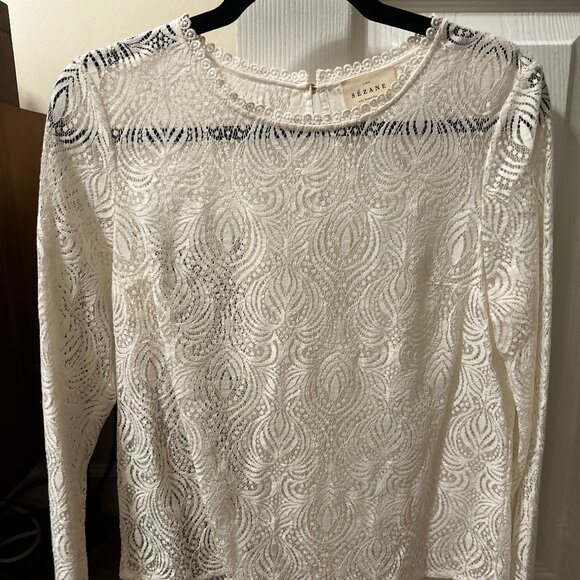 Sezane Tops - Sezane ecru lace blouse